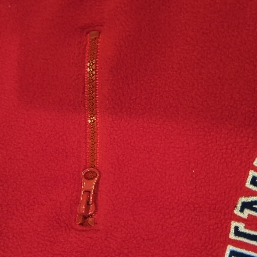 2000's Y2K Looney Tunes Vintage Warner Bros Studio Store Qtr Zip Fleece Red - Picture 8 of 13